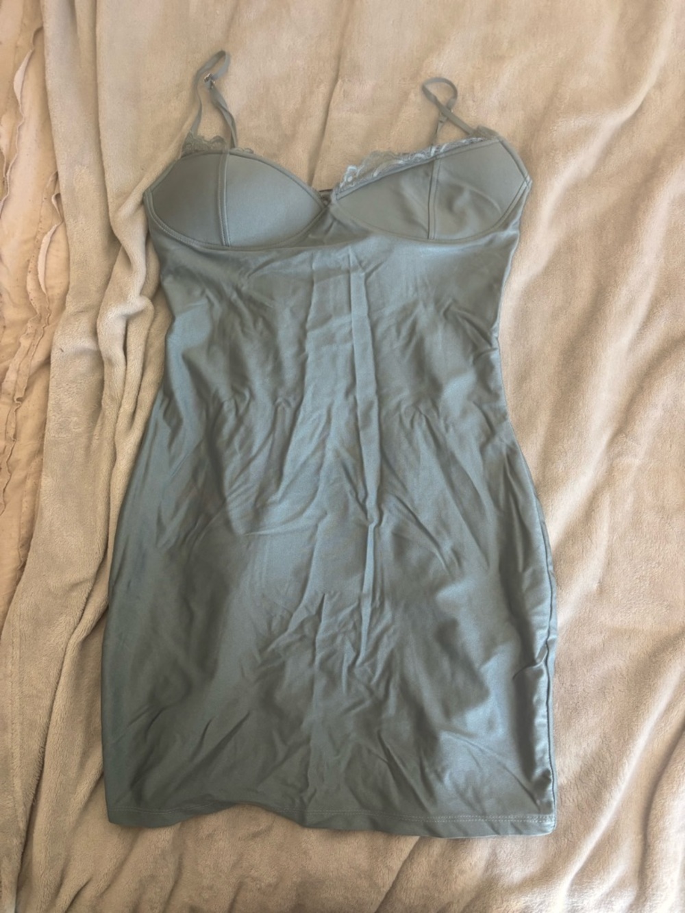 Mind Code Lace-Trim Slip Dress